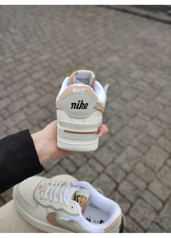 КРОСІВКИ ЖІНОЧІ NIKE AIR FORCE 1 SHADOW BEIGE BROWN НАЙК АІР ФОРС 1 ПРЕМІУМ No Brand бежеві демісезони (368862194)