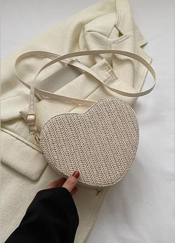 Женская сумка 8270 кросс-боди Сердце белая молочная No Brand (303323094)