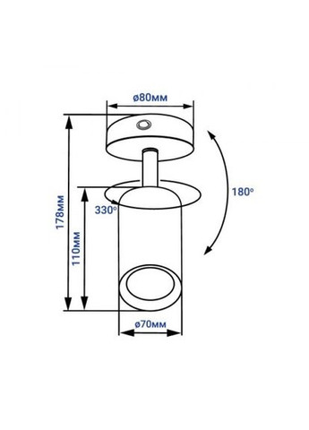 Накладной поворотный светильник ML318-S белый (40148) Feron (335058944)
