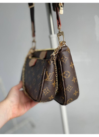 Сумка женская Louis Vuitton Pochete Multi Brown LV коричневая Луи Витон 3в1 крос боди No Brand (364488344)