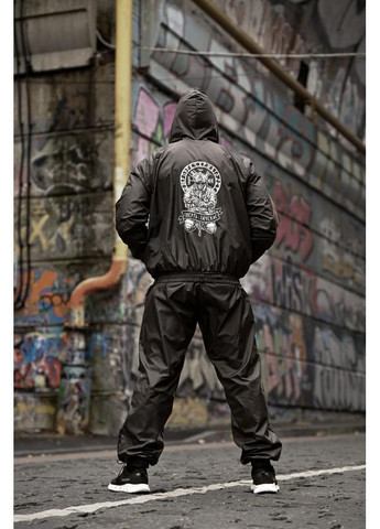 Чоловічий спортивний костюм Руни плащівка чорний весна/осінь No Brand (368848773)