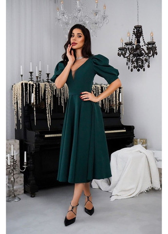 Зеленое коктейльное платье прозрачная спина 24049 зеленое Tanita-Romario