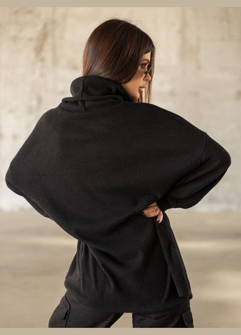 Черный зимний свитер 13621 черный ISSA PLUS