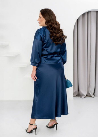 Шовковий спідничний костюм жіночий (блуза + спідниця) No Brand (369560233)