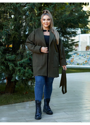 Оливкове (хакі) демісезонне 🧥 Стильне осіннє пальто з кашеміру 🧥Ознайомтеся з розмірною сіткою. DK/DL Мода без кордонів