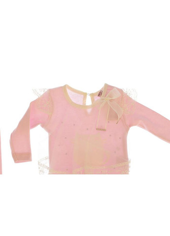 Розовый демисезонный боди со штанами для девочки трикотажные кошечка розовый 68 см (34391) BABYKROHA