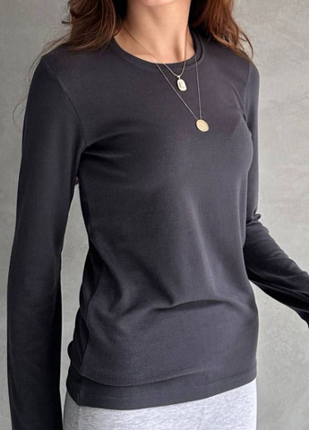 Базовий приталений повсякденний лонгслів з довгими рукавами та вирізами для пальчиків Україна (328445886)