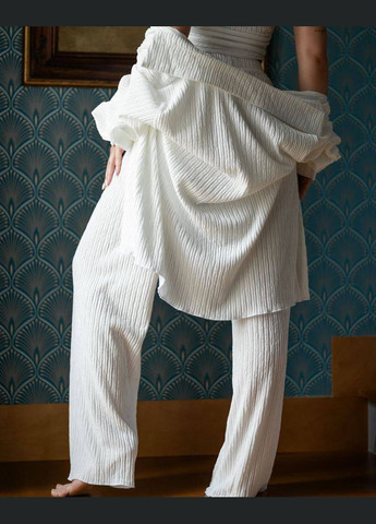 Белая женский пижамный костюм тройка «dominica» цвет белый р.l 453329 New Trend