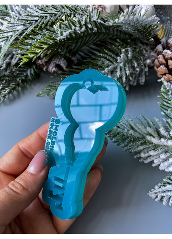 Молд Ключик від серця для новорічних іграшок на ялинку силіконова форма для епоксидної смоли No Brand (370566701)