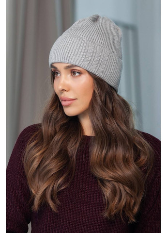 Шапка рельєфної в'язки, колір Сірий Fashion (365072398)