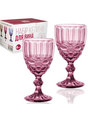 Набор 6 бокалов для вина Elodia Винтаж, розовое стекло S&T (279320661)