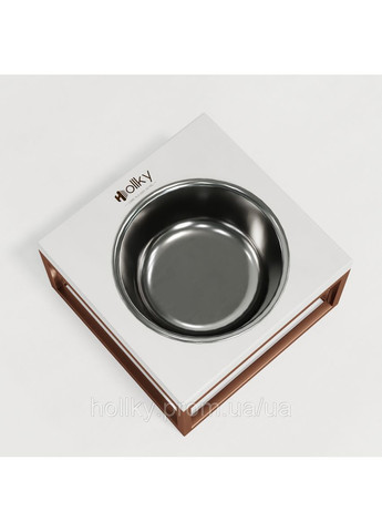 Миска на підставці для котів і середніх собак Base Solo M (1 × 0,8 л) Solo M-212110-GLWH Hollky (365652767)