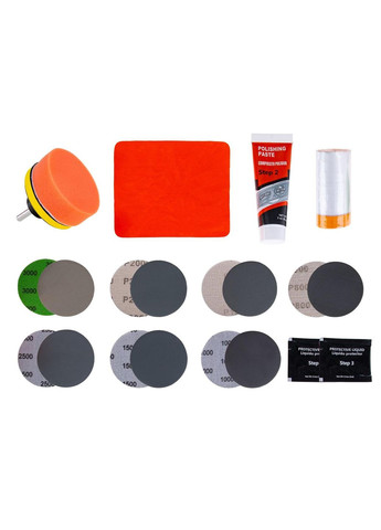 Набір насадок на дриль для поліування фар автомобіля " ", 22 елемента Geko (342325118)