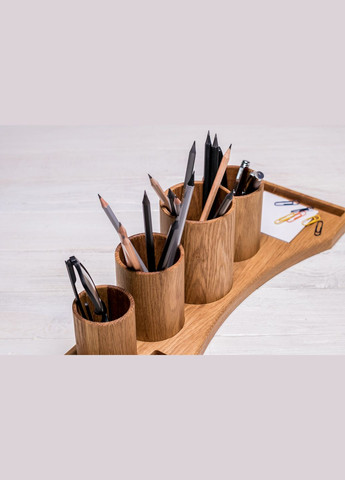 Настільний органайзер «Titanic» із деревини дуба Підставка для канцелярії EcoWalnut (295673208)