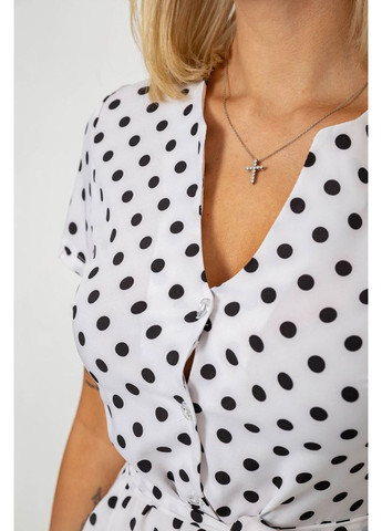 Білий сукня софт з принтом у горох Sport Line