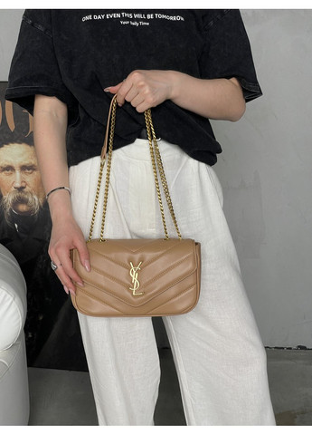 Жіноча сумка Loulou leather bag через плече бежевий Лоран Medium size No Brand (369934936)