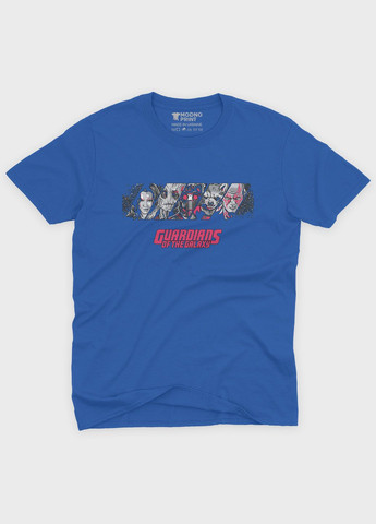 Синя демісезонна футболка для дівчинки з принтом супергероїв - вартові галактики (ts001-1-grr-006-017-013-g) Modno
