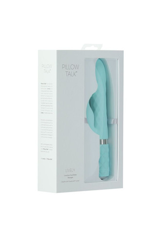 Роскошный кролик с ротацией и вибрацией Lively, Teal, кристалл Сваровски, тройной отрост Pillow Talk (296627132)