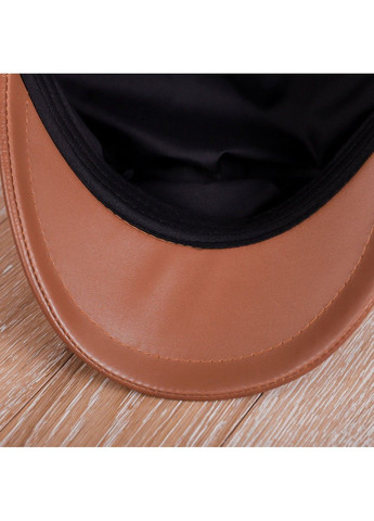 Женская фуражка, кепи Michel с экокожи коричневая No Brand (302672955)