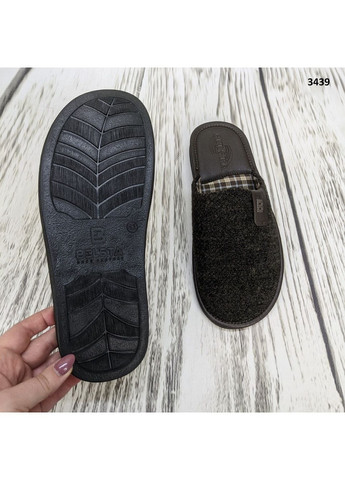 Коричневые тапочки мужские комнатные синие теплые с закрытым носком Белста