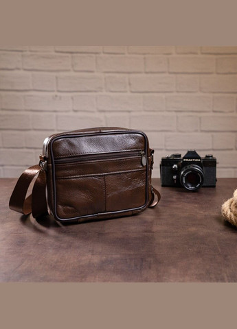Шкіряна сумка крос боді чоловіча месенджер через плече коричнева 14988 Vintage (329198793)