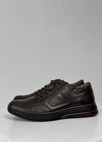 Темно-коричневые повседневные, кэжуал туфли мужские спортивные кожаные Pegada