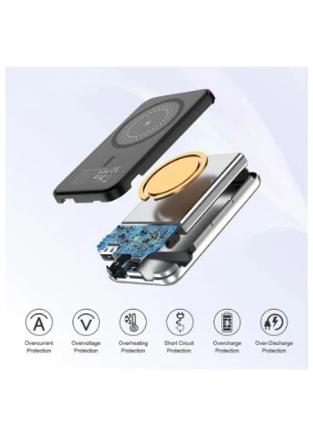 Батарея універсальна Magnetic Wireless 5000mAh 10W, USB-A,USB-C In/Out (B655 / 6932112104779) CHOETECH Magnetic Wireless 5000mAh 10W, USB-A, USB-C In/Out (389989582)