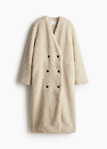 Кремовое зимнее Пальто свободного кроя H&M