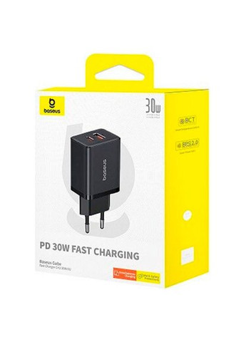 Зарядний пристрій (P10111404113-00) Baseus 1xUSB-C 30W + 1xUSB black (369880751)