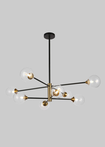Черная люстра из прозрачных шаров на 8 ламп (52-L7910-8 BK+CL) No Brand (370069560)