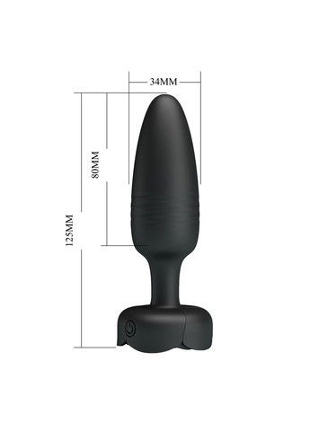 Анальний вібратор Tarion з мерехтливим підсвічуванням, чорний, 12.5 х 3.4 см Pretty Love (361670114)