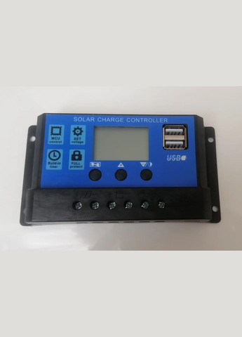 Контролер Заряду Сонячних Панелей 10А 12/24В РК-дисплей USB, ШІМ-контролер PWM - solar charge controller (5002423) Clefers (300854124)