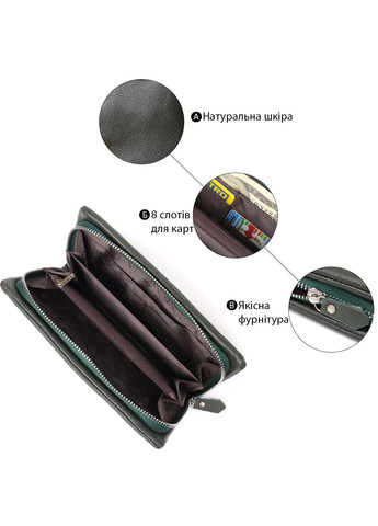 Стильный кошелек-клатч для женщин с отделением под телефон 23103 Зеленый st leather (330642788)