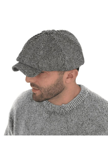 Кепка мужская восьмиклинка чёрно-белая из твида (SC50422) Shlyapka (308249327)