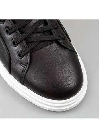 Чорні кеди чоловічі чорні екошкіра всесезонні базові seli Clubshoes