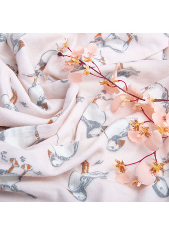 Тканина фланель бавовна 240 см 170 г/м2, м'яка тканина для постільної білизни, пелюшка Пташка рожева IDEIA (373004801)