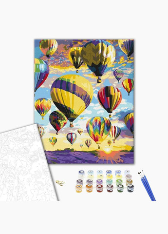 Картина по номерам Пейзаж Мечты в небе Картины в цифрах Набор для росписи природа Воздушные шары 40х50 см BS28734 Brushme (308988857)