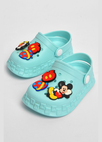 Крокси дитячі бірюзового кольору з прикрасами Let's Shop (297983148)
