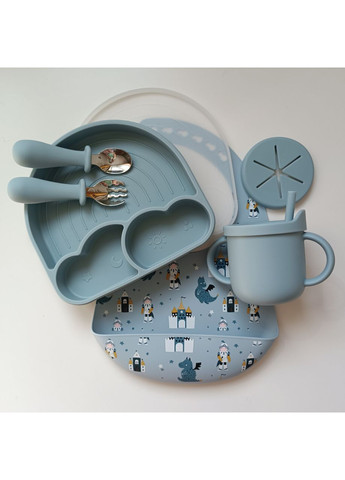 Набор посуды для малыша Радуга 10 шт Посуда для малыша с ложкой и вилкой Подарочный набор посуды для малыша (0114) No Brand (368999984)