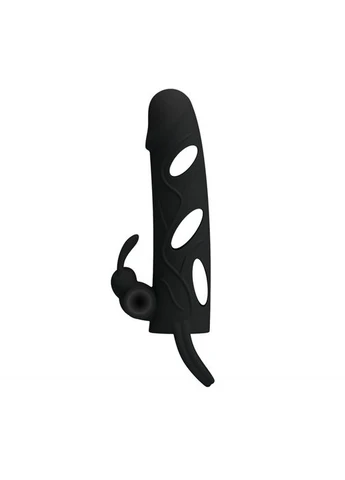 Насадка на член — Pretty Love Penis Sleeve With Ball Strap 5.5" Black LyBaile (345646327)