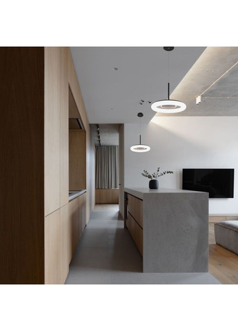 Чорна світлодіодна підвісна люстра 40см 60W (97-MD6006 (400) BK) No Brand (370071930)