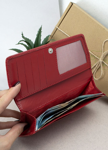 Подарочный женский набор №91: кошелек Leona + обложка на паспорт (красный питон) HandyCover (283323789)