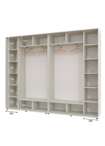 Шафа-купе чотиридверна 290*45*230 см Дуб крафт білий 4 двері ДСП ШК-02 Алекса (360474056)