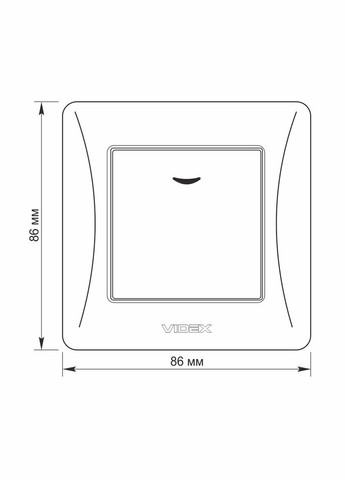 Вимикач 1-клавішний з підвищеною вогнетривкістю і підсвічуванням BINERA VF-BNSW1L-SS сріблястий Videx (282312993)