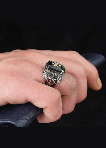 Кольцо мужское восточное печатка мужская власти с красным большим камнем размер 21 Fashion Jewelry (290114042)