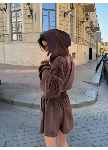 Велюровый костюм шорты + кофта с капюшоном на лето осень, лимонный женский костюм из велюра. Україна (355059366)