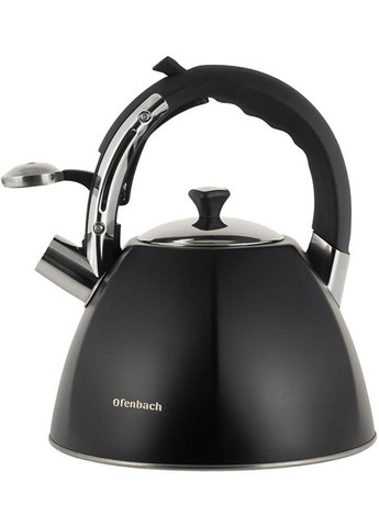 Чайник Augsburg 3.2л чорний зі свистком для кухні з нержавіючої сталі індукційний Ofenbach (368979922)