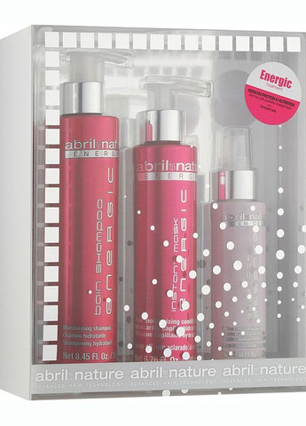 Набор для поврежденных и наращенных волос ENERGIC (Шампунь + Маска + Сыворотка) Abril et Nature (302519955)