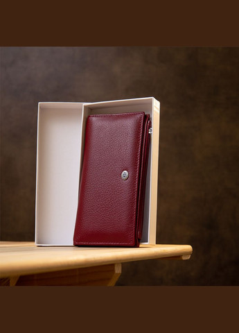 Стильный кожаный кошелек для женщин темно-красный 19380 st leather (329196382)