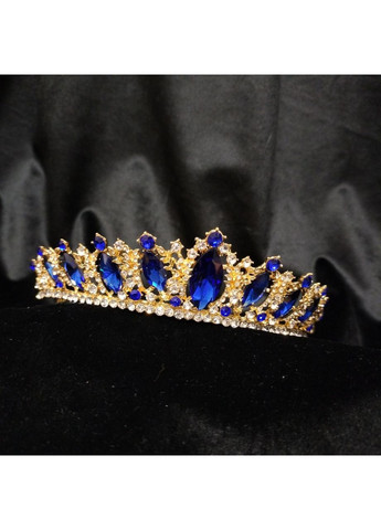 Діадема, тіара для весільної, вечірньої зачіски 4 см, синя No Brand (369162972)